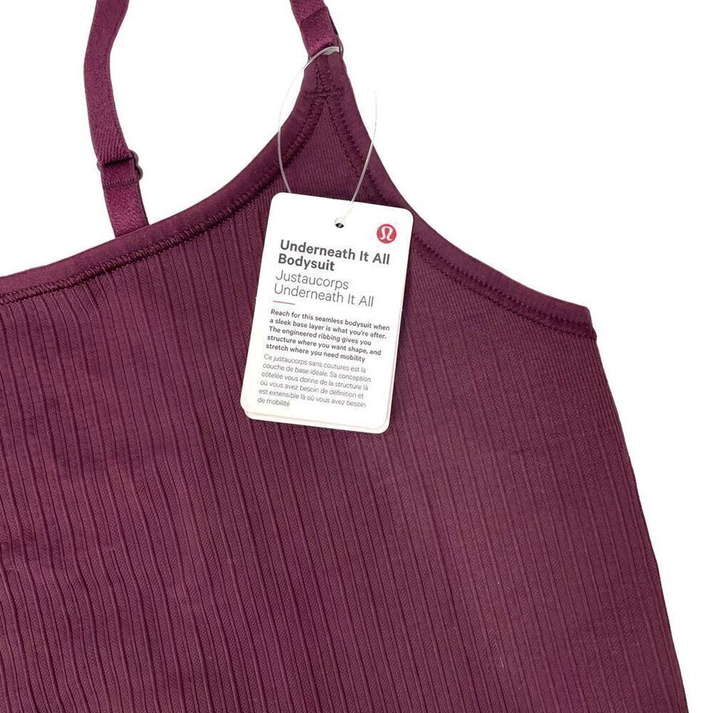 NEW Lululemon Underneath It All Bodysuit Size M burgundy Dark Adobe - Picture 7 of 9